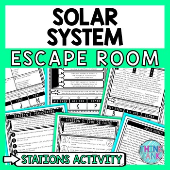 Preview of Solar System Escape Room Stations - Reading Comprehension Activity