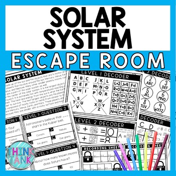 Preview of Solar System Escape Room - Task Cards - Reading Comprehension