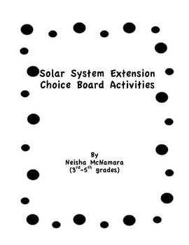 Preview of Solar System Extension Choice Board