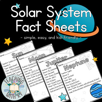 Preview of Solar System Fact Sheets