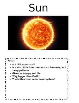 Preview of Solar System Fact Sheets
