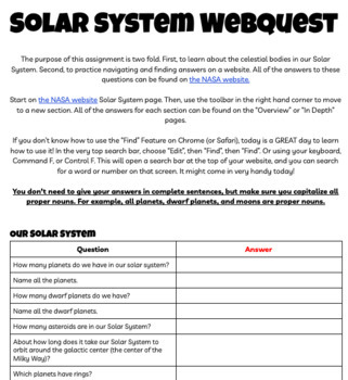 solar system with features