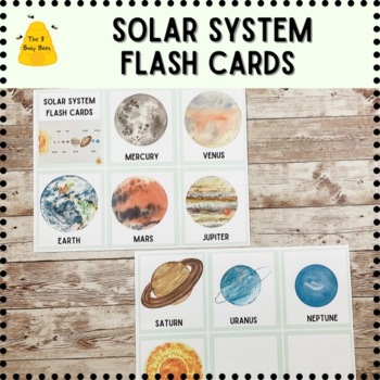 Solar System Flash Cards Printable • Solar System Learning • Planets Prints