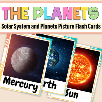 Preview of Solar System Flashcards/ Solar System and Planets Picture and Word Flash Cards