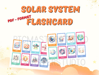 Preview of Solar System Flashcards for Kids: Explore the Cosmos! Fun and Educational Way to