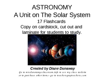 Preview of Solar System Flashcards