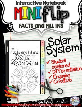 Preview of Solar System: Interactive Notebook Facts and Fill Ins Mini Flip