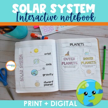 Preview of Solar System Interactive Notebook Print & Digital 