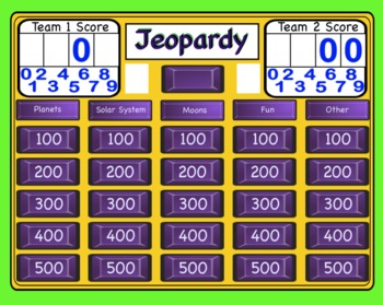 Preview of Solar System Jeopardy