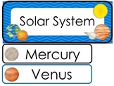 Solar System Word Wall Weekly Theme Bulletin Board Labels.