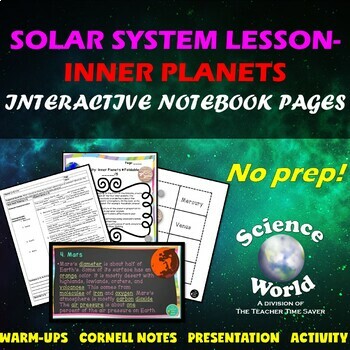 Preview of Inner Planets Lesson | Astronomy Space Science Notebook | Middle School