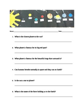 Preview of Solar System Lesson on planet size and placement