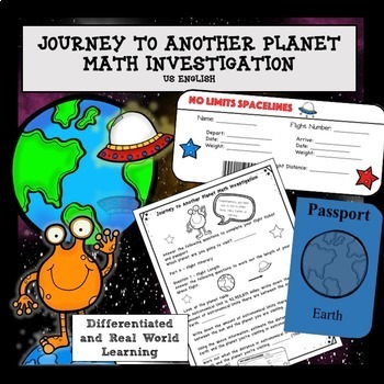 Preview of Solar System Outer Space Planets Earth Math Science Project Activities Worksheet