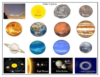 Solar System : Mini Matching Cards by Green Tree Montessori Materials