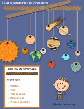 Preview of Solar System Mobile and Flashcard Set