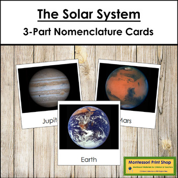 Solar System Nomenclature Cards by Montessori Print Shop | TpT