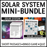 Solar System Nonfiction Reading Passages and Bingo Game Ac