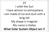 Solar System Objects Task Cards