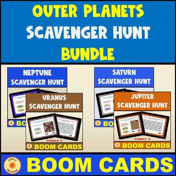 Preview of Solar System Outer Gas Giant Planets Scavenger Hunts BOOM Cards Bundle