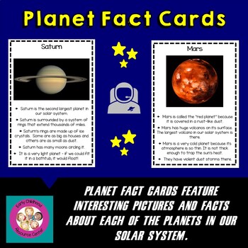 Preview of Solar System/Outer Space/Planet Fact Cards for Kids