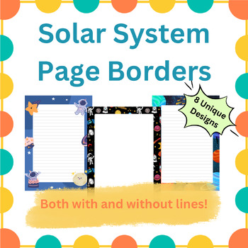 Preview of Solar System Page Borders with and without lines