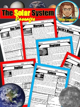 Preview of Reading Comprehension Passages and Questions Solar System | Text Features RI.2.5