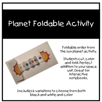 Preview of Solar System Planet Order - Foldable Activity
