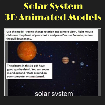 Preview of Solar System Planets 3D Graphics for Smartboards or Whiteboards