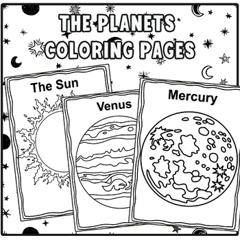 Preview of Solar System Coloring Pages Posters Astronomy Planets Science Studying Activity