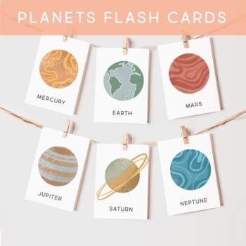 Preview of Solar System Planets, Flash Cards, Centers, Montessori, Classroom, Earth Day