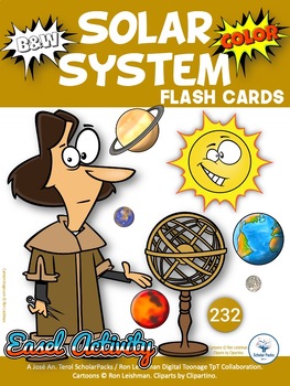 Preview of Solar System: Planets. Flash cards / Worksheets. Color /B&W ver.