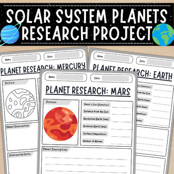 Preview of Solar System Planets Research Project Templates