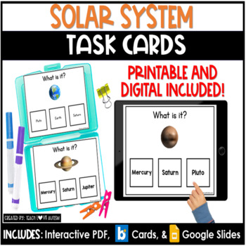 Preview of Solar System & Planets | Science Task Cards | Boom Cards