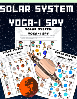 Preview of Solar System, Planets Yoga I Spy, OT, PT, movement, exercise, Fine, gross motor