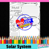 Solar System Activity Poster : Doodle Style Writing Organizer 3rd 4th 5th Grades