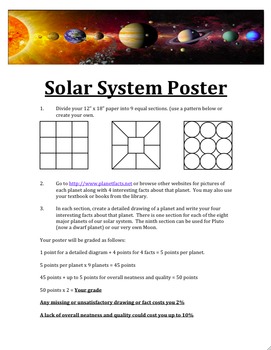 6th grade solar system projects