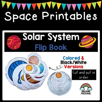Preview of Solar System, Space - Printable book - Preschool, Kindergarten