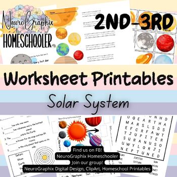 Solar System Printable worksheets by NeuroGraphix Homeschooler | TPT