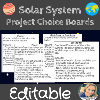 solar system project 5th grade