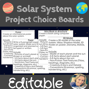 5th grade solar system project ideas