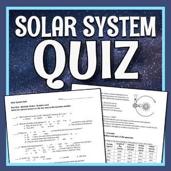Preview of Solar System QUIZ