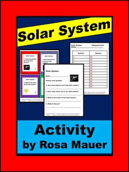 Preview of Solar System Questions Task Cards and Worksheet