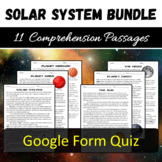 Solar System Reading Comprehension Digital BUNDLE - Google Form