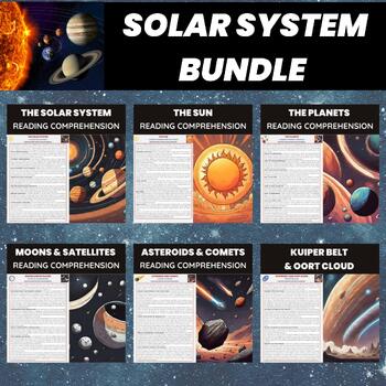 Preview of Solar System Reading Comprehension Informational Text Bundle Astronomy