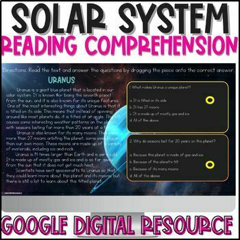 Preview of Solar System Reading Comprehension Passages & Text-Dependent Questions, Digital