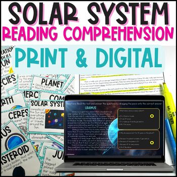 Preview of Solar System Reading Comprehension Passages Worksheets & Google Slides