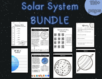 Preview of Solar System- Reading Passages, Quizzes, Worksheets, and Activities (BUNDLE)