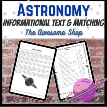 Preview of Solar System Reading and Matching Worksheet