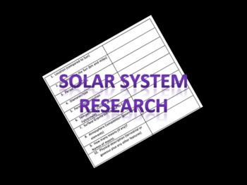 Preview of Solar System Research Guide