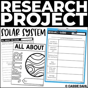 Preview of Solar System Research Project with Graphic Organizers, Writing Guides, & Rubric